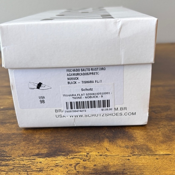 SCHUTZ Black Nubuck Tishara Flats 9 - Picture 2 of 9